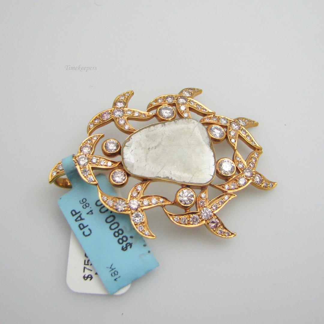 g057 Beautiful 18k Yellow Gold Diamond Pendant