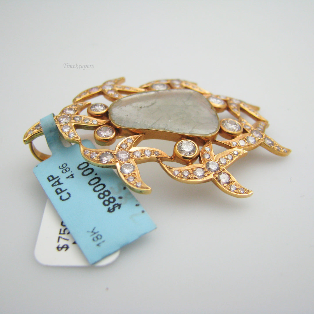 g057 Beautiful 18k Yellow Gold Diamond Pendant