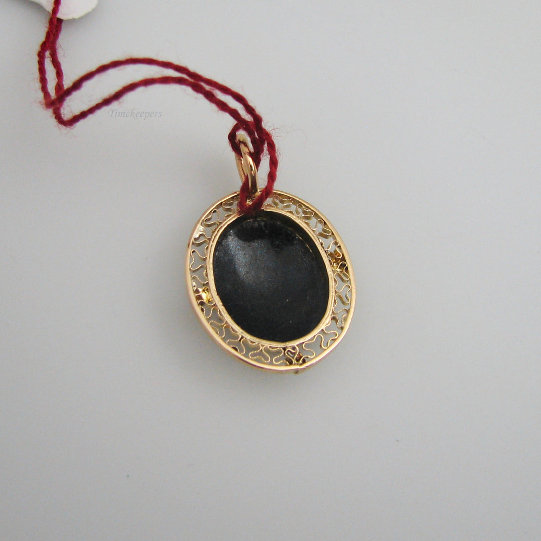 g076 10k Yellow Gold Painted Pendant