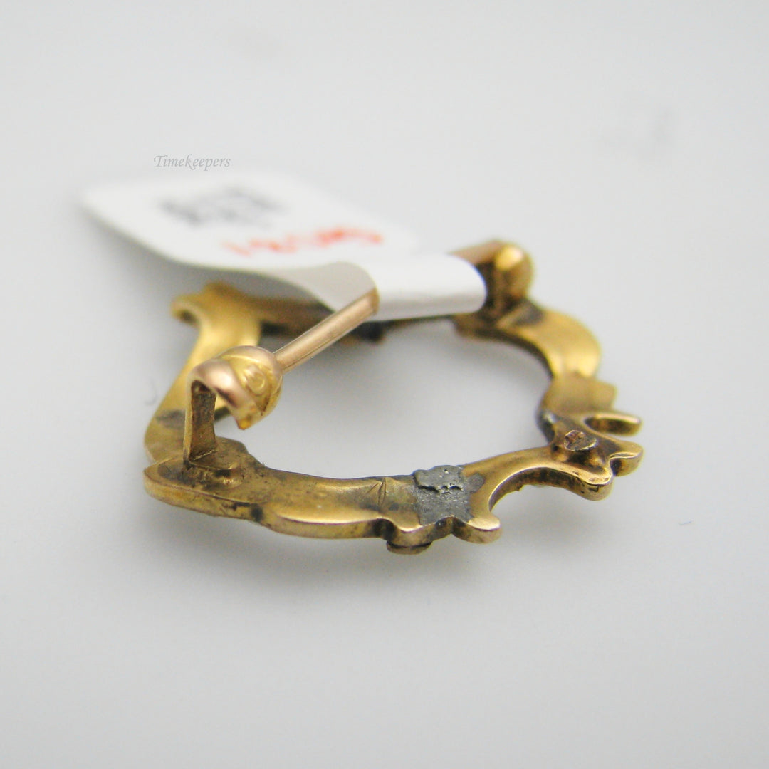 g081 Elegant 10k Yellow Gold Seed Pearl Pin / Brooch