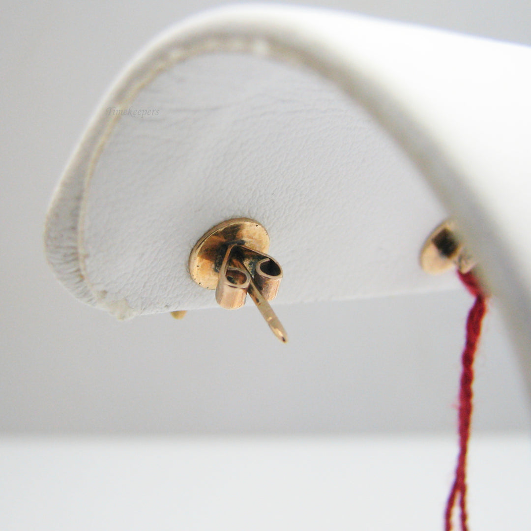 g094 14k Yellow Gold Clover Pearl Diamond Earring &amp; Pin Set