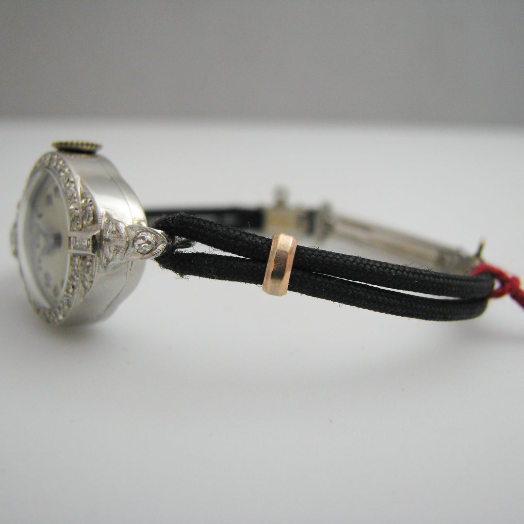 g118 Beautiful Platinum Elgin Diamond Watch