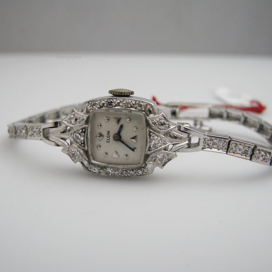 g123 Pretty 14k White Gold Women's Diamond Hamilton Watch