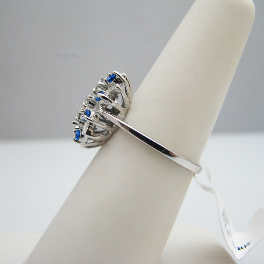 g128 14k White Gold Diamond &amp; Sapphire Ring