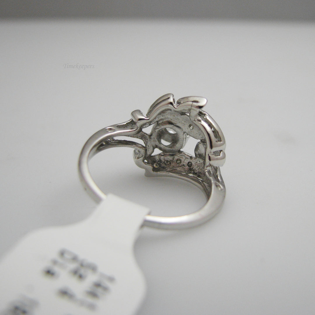 g133 Unique 14k White Gold Diamond Engagement Ring