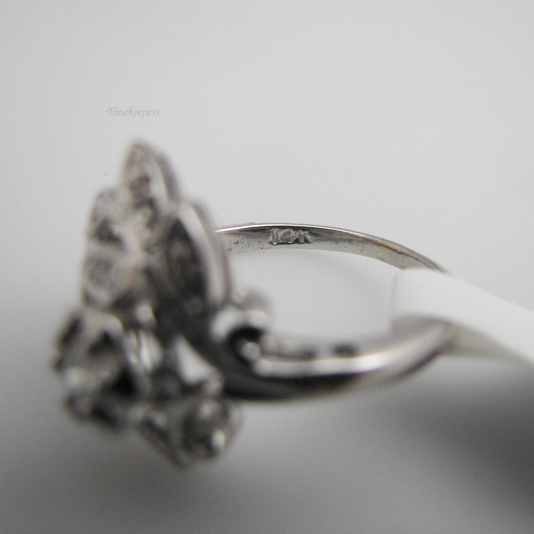 g133 Unique 14k White Gold Diamond Engagement Ring