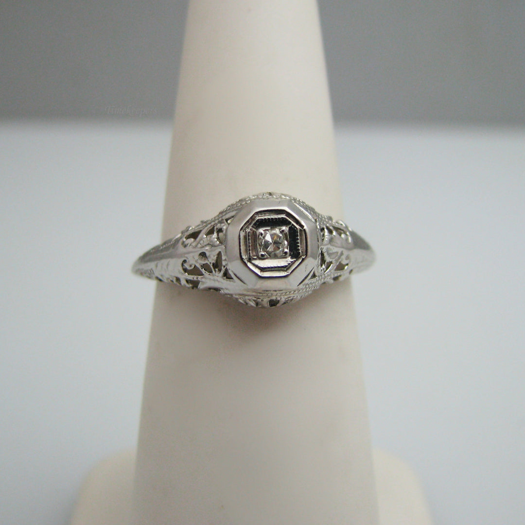 g134 Elegant 14k White Gold Diamond Engagement Ring