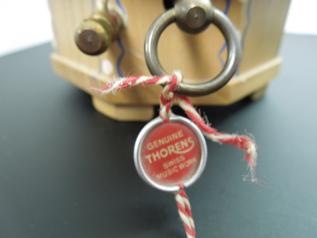 g386 retro Genuine Thorens Swiss Music Box with Boy and a Cannon