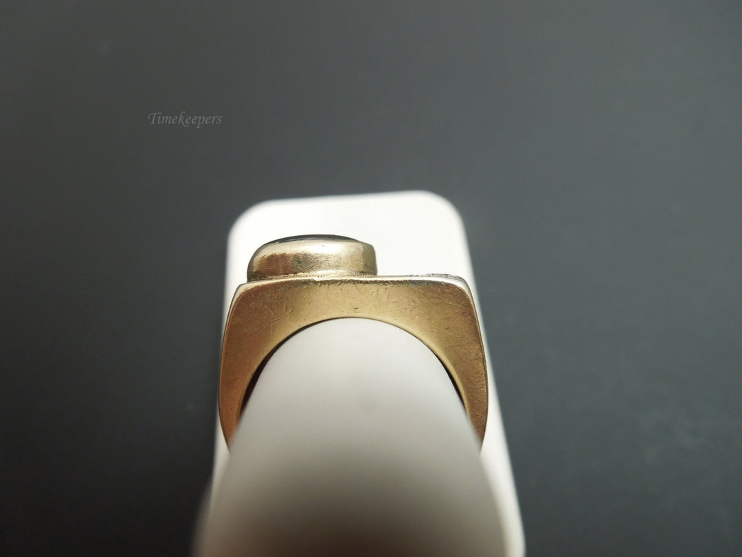 g479 Unique 14kt Yellow Gold Ring with Diamonds and a Black Sapphire Stone