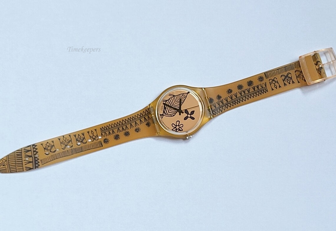 s472 1992 Floral Fish Nature Swiss Made Swatch Watch for Men and Women Minimalist 90s