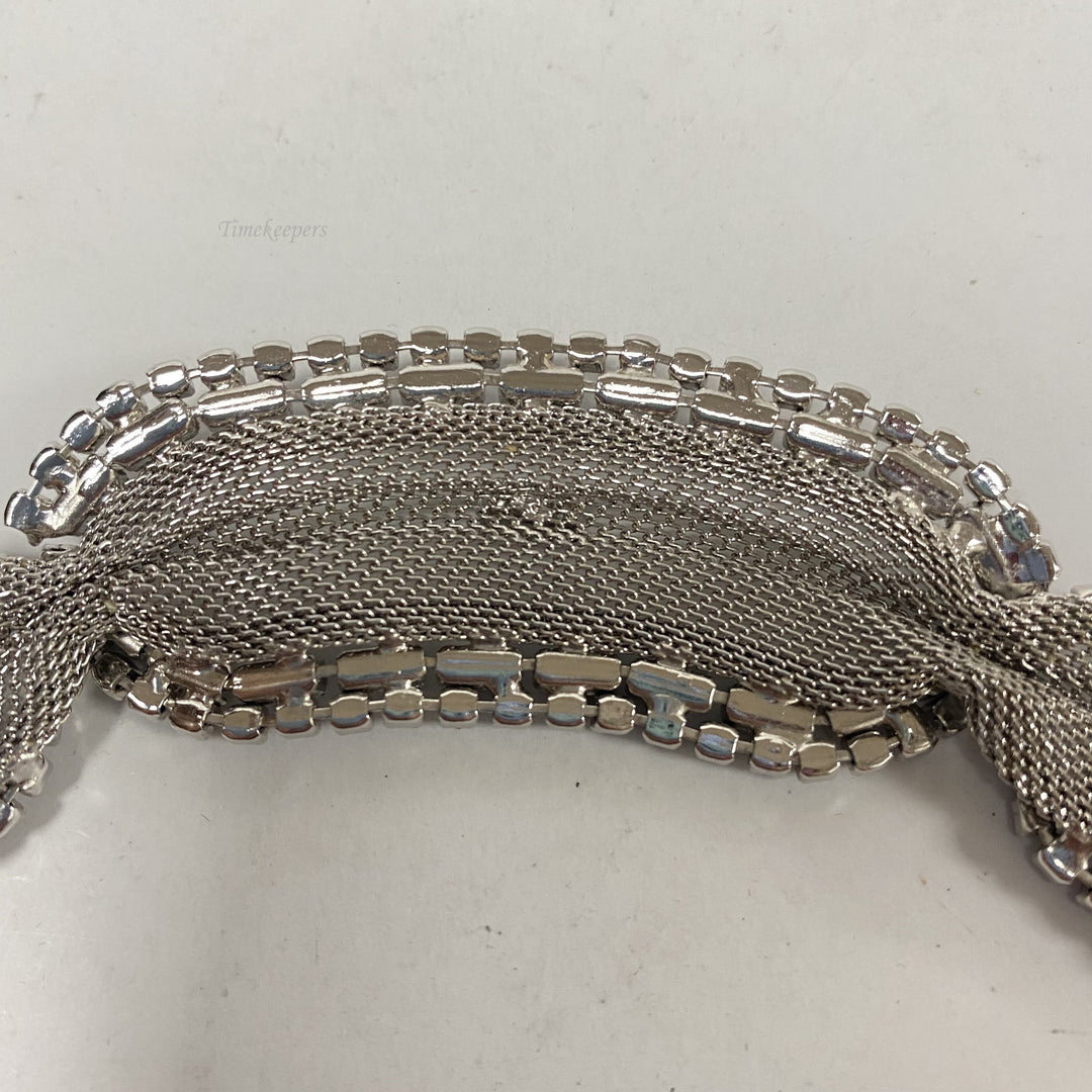 j945 Vintage Stunning Sterling Silver Mesh Designer Necklace Lilac Stone by Hobe