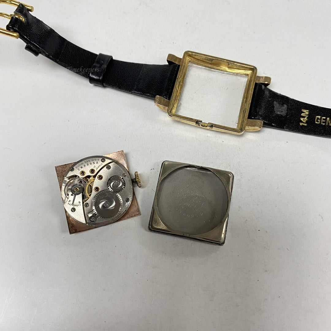 m026 Vintage Elgin DeLuxe USA 10K RGP Bezel Mechanical Unisex Wrist Watch