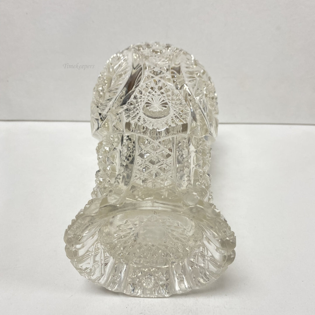 m054 Vintage Clear Flower Design European Crystal Vase