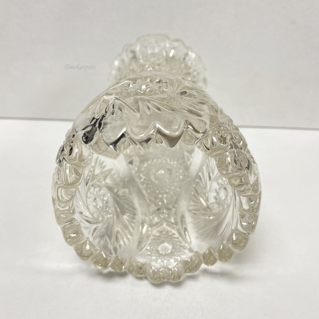 m054 Vintage Clear Flower Design European Crystal Vase