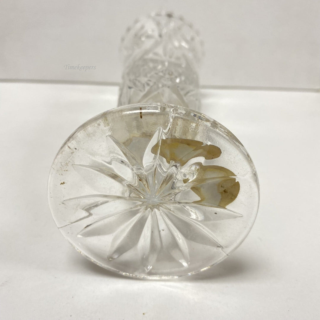 m055 Vintage Clear Flower Design Czech Republic Bohemia Crystal Vase