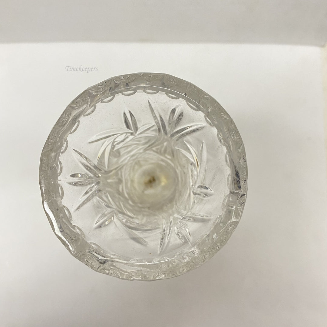 m055 Vintage Clear Flower Design Czech Republic Bohemia Crystal Vase