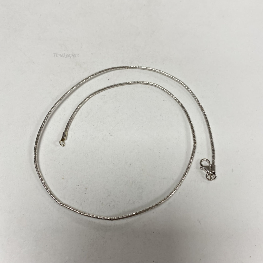 m061 Vintage 14K White Gold Thin Choker Necklace 15"