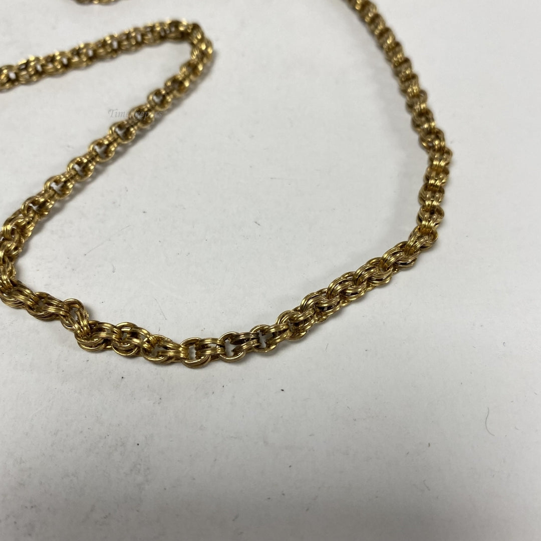 m062 Vintage 9K Yellow Gold Thick Link Chain Necklace 20" Long