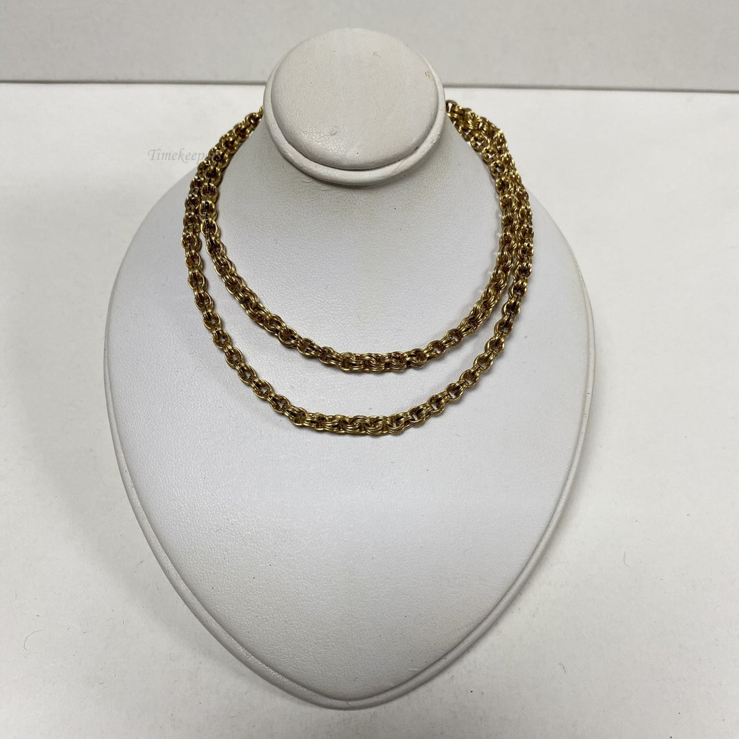 m062 Vintage 9K Yellow Gold Thick Link Chain Necklace 20" Long