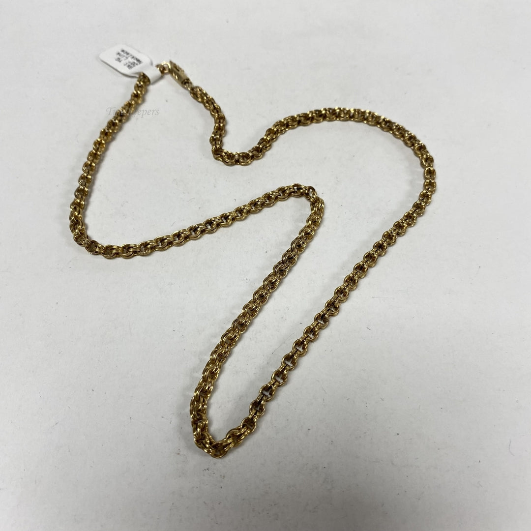 m062 Vintage 9K Yellow Gold Thick Link Chain Necklace 20" Long