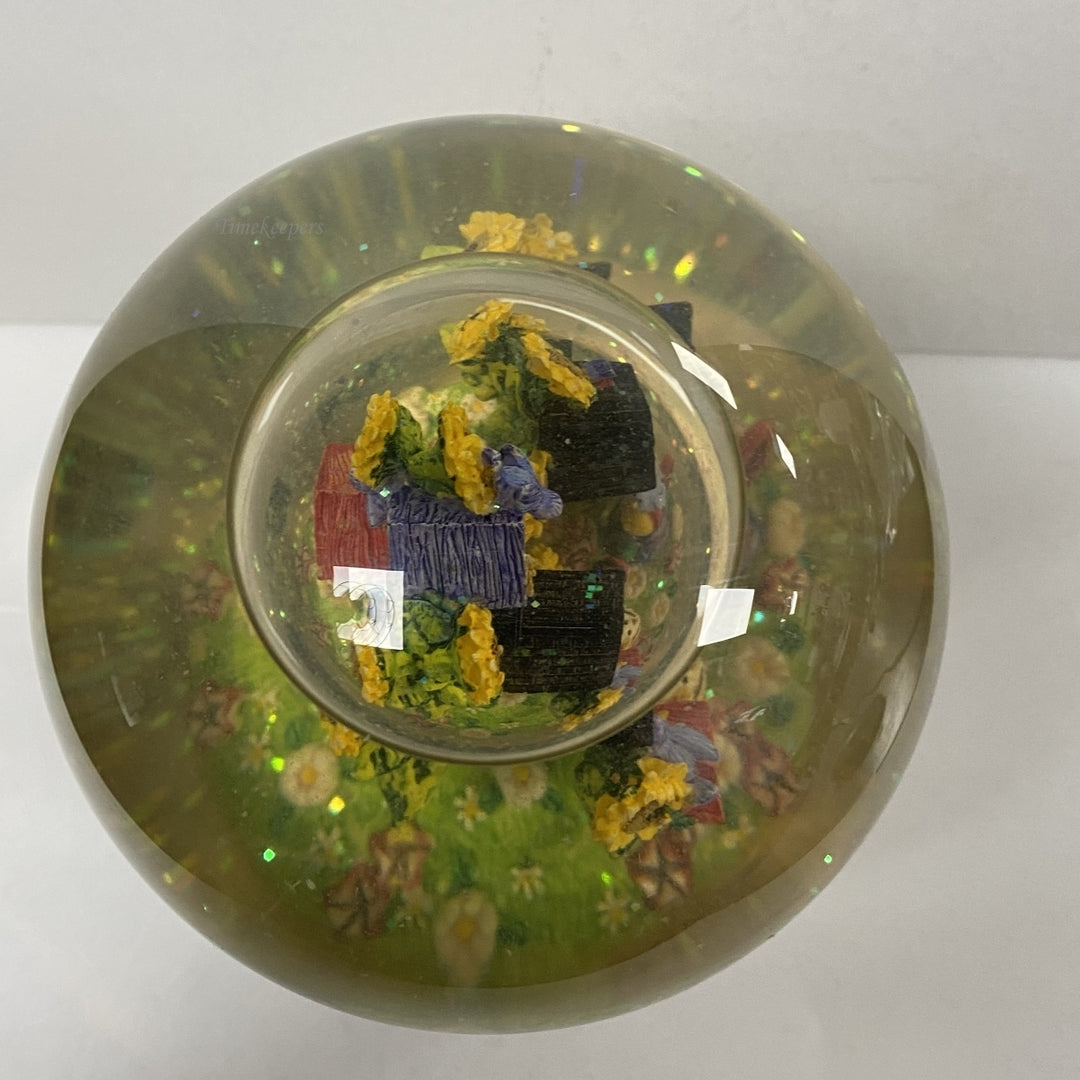 m069 Vintage Sunflower Glass Snowball Music Box "You've got a friend" Tune