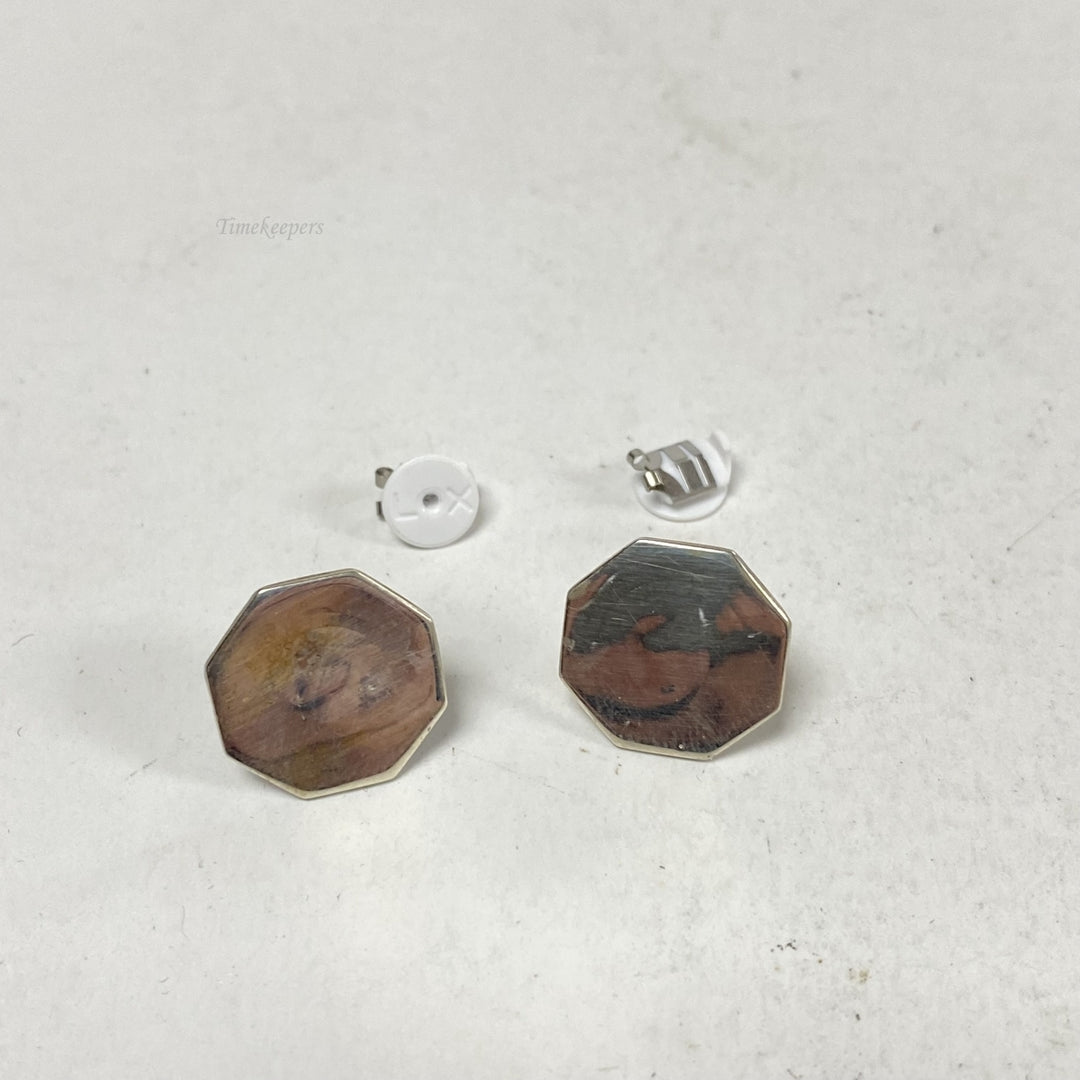 m081 Vintage Sterling Silver Screw Back Earrings