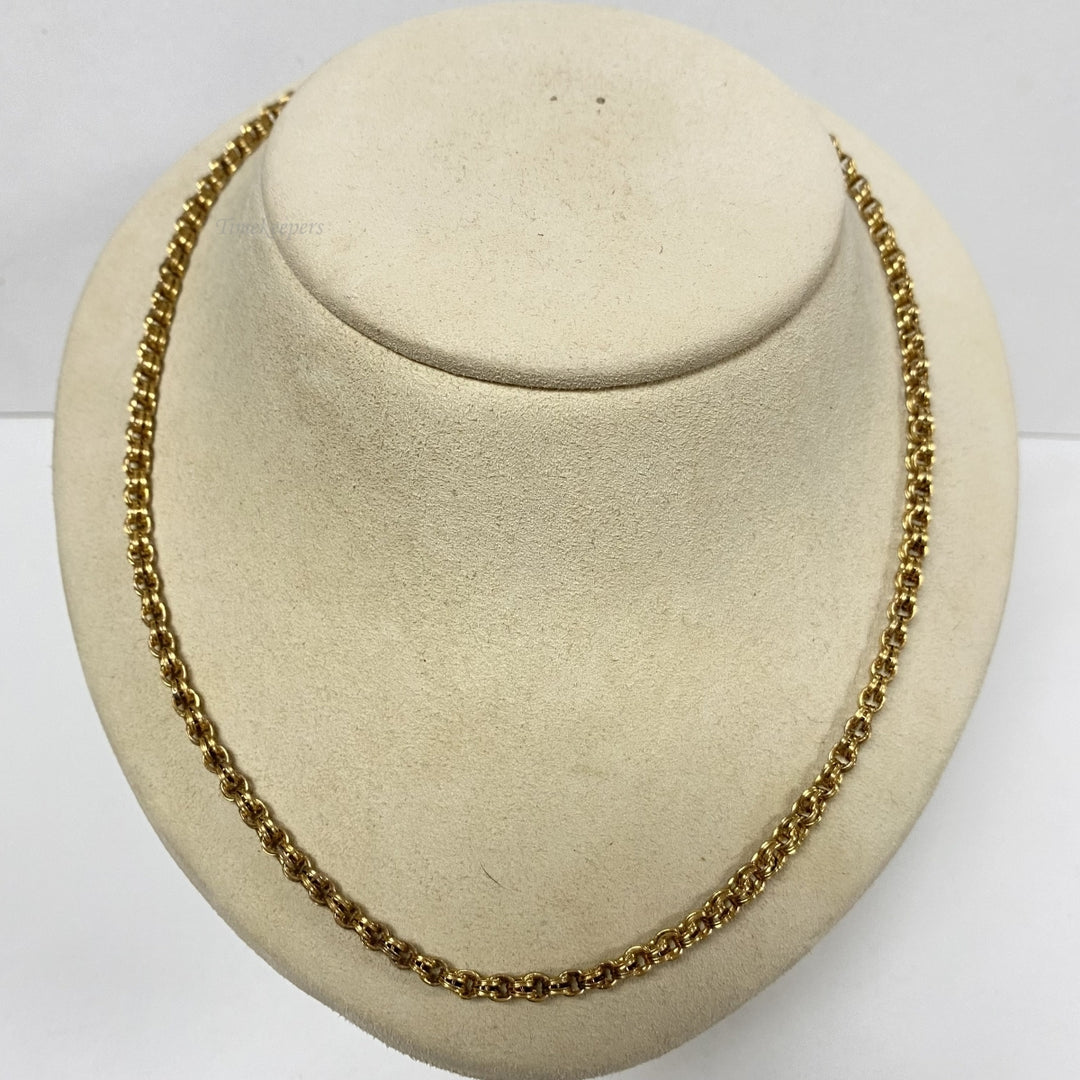 m092 Vintage 9K Yellow Gold Link Chain Necklace 18" long