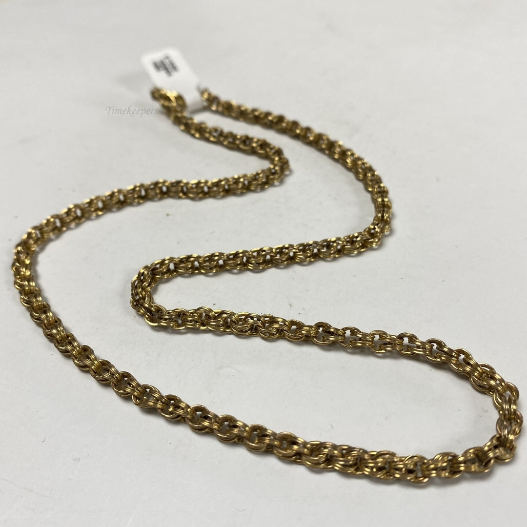 m092 Vintage 9K Yellow Gold Link Chain Necklace 18" long