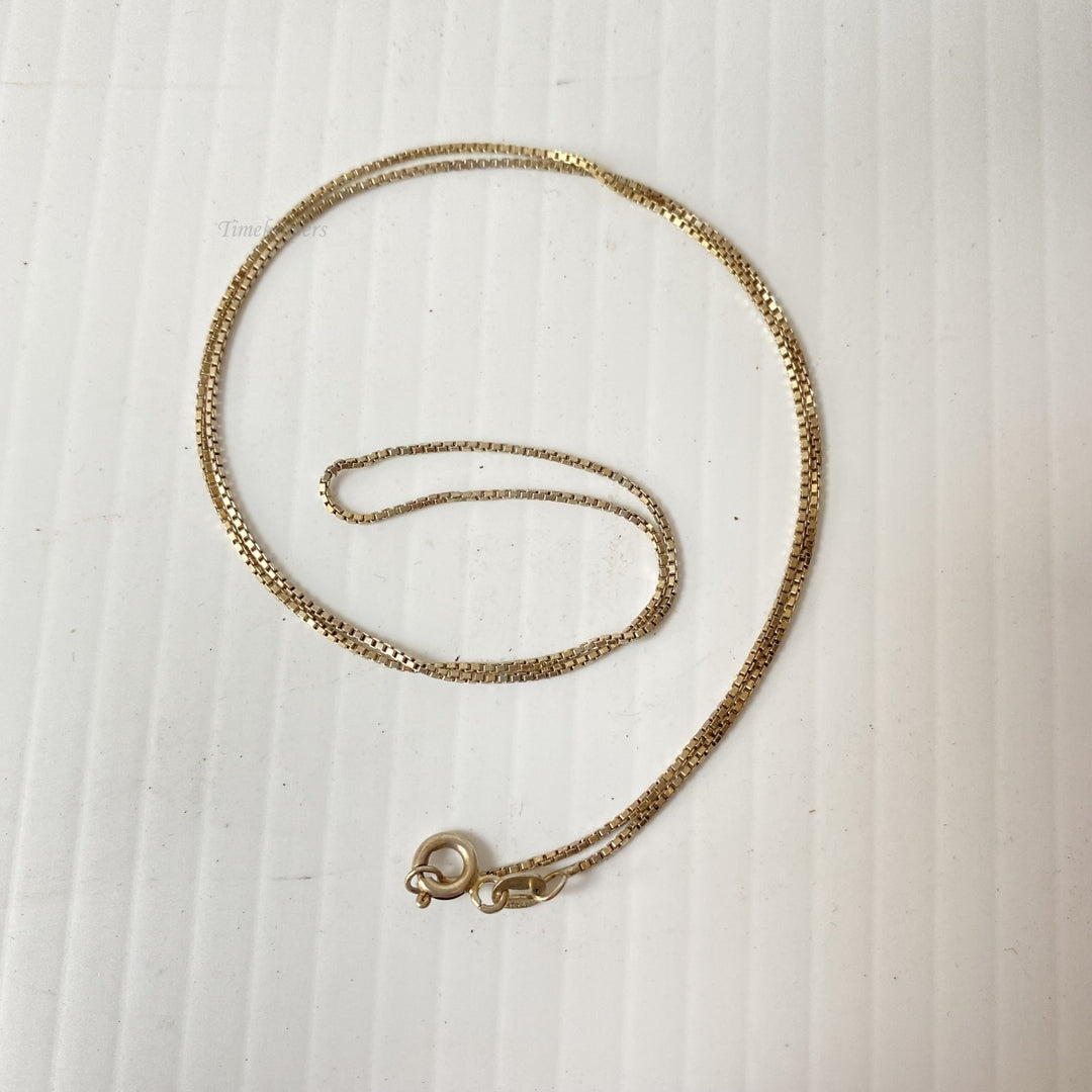 m093 Vintage 20" Sterling Silver Box Link Chain Necklace