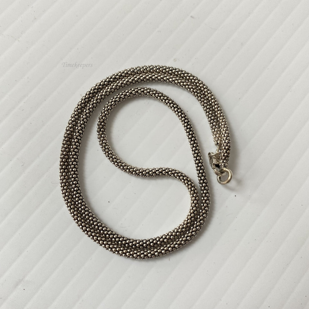 m097 Vintage Sterling Silver Thick Link Chain Necklace 18"