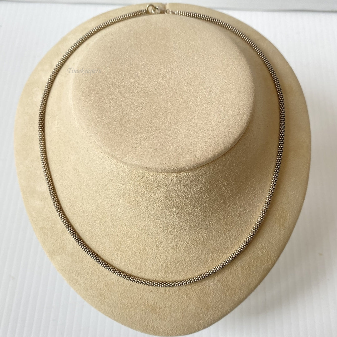 m097 Vintage Sterling Silver Thick Link Chain Necklace 18"