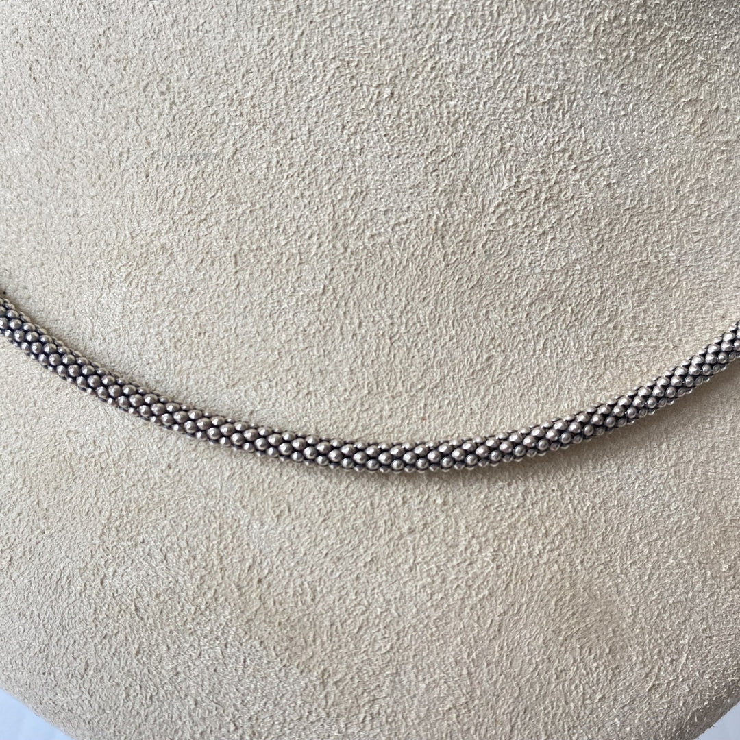 m097 Vintage Sterling Silver Thick Link Chain Necklace 18"