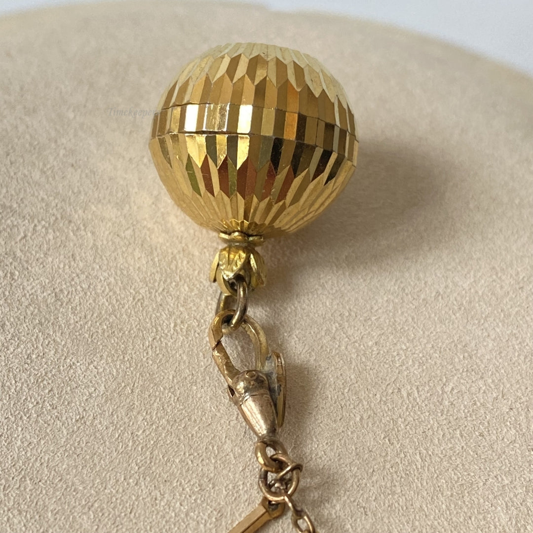 m099 Vintage Gold Filled Link Chain Necklace 29" Bucherer Watch Pendant Charm