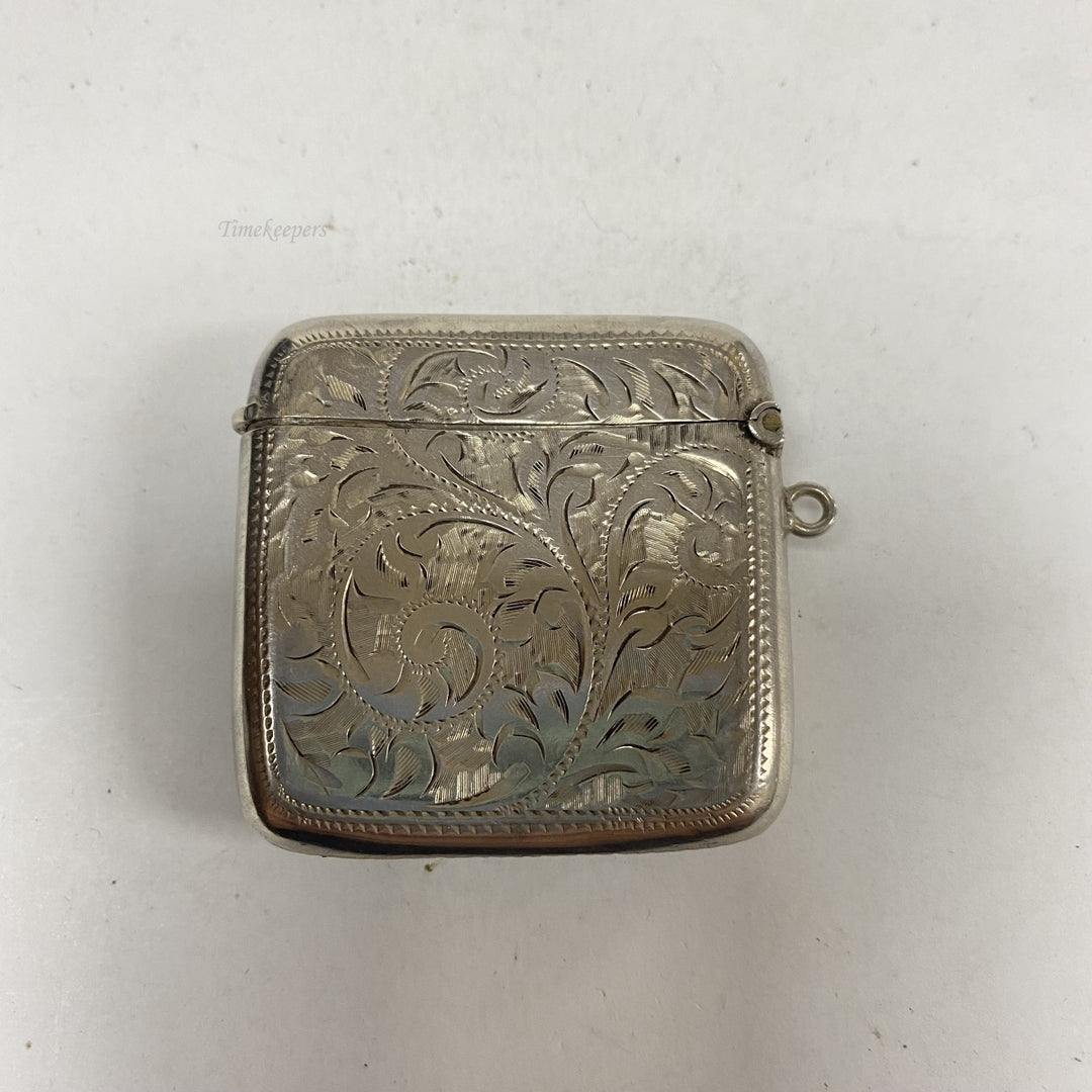 m103 Antique Sterling Silver Vesta Case Match Holder Pendant