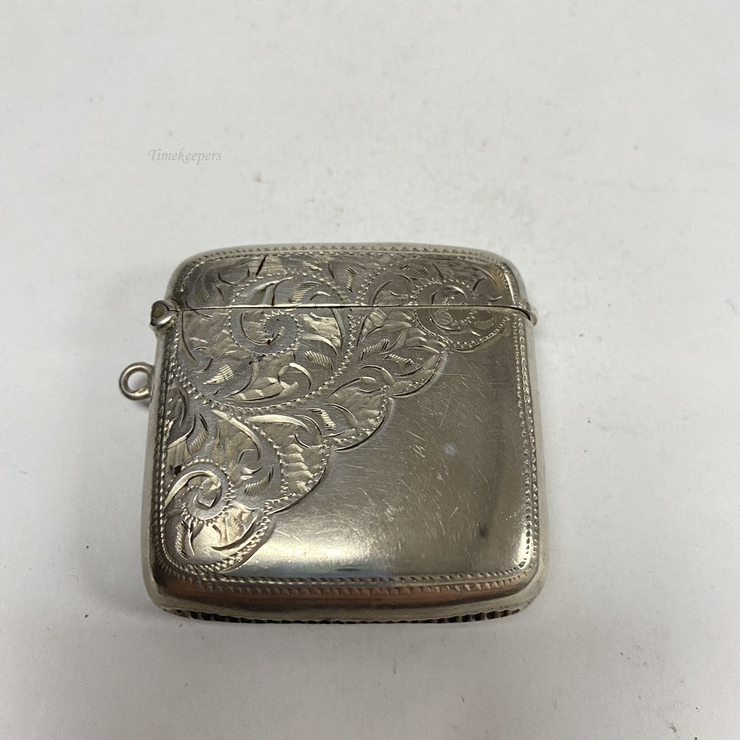 m103 Antique Sterling Silver Vesta Case Match Holder Pendant