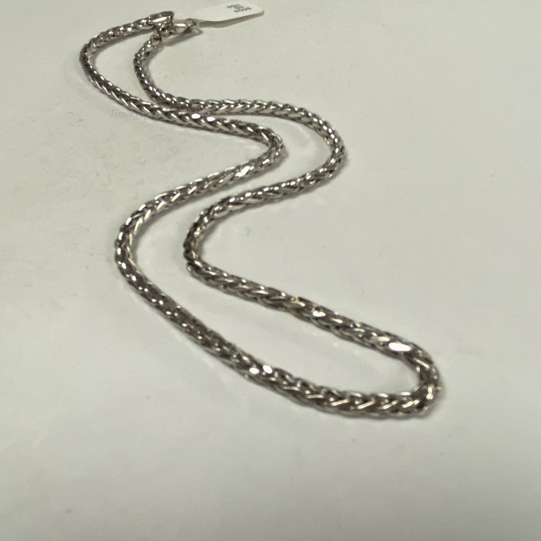 m110 Vintage 14K White Gold Thick Link Chain Necklace 16" Long