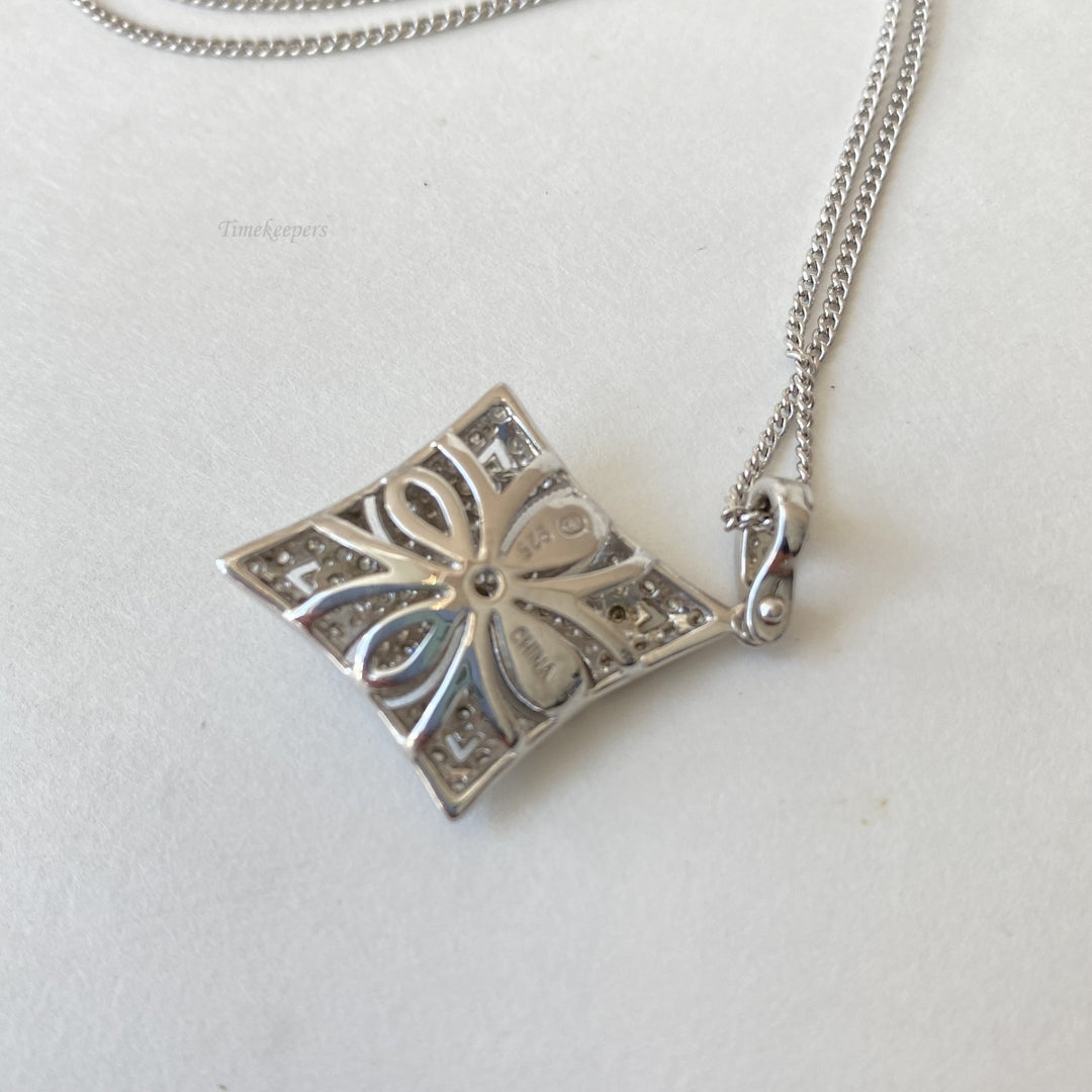 m155 Vintage Sterling Silver Beads Link Chain Necklace Filigree Pendant 21"