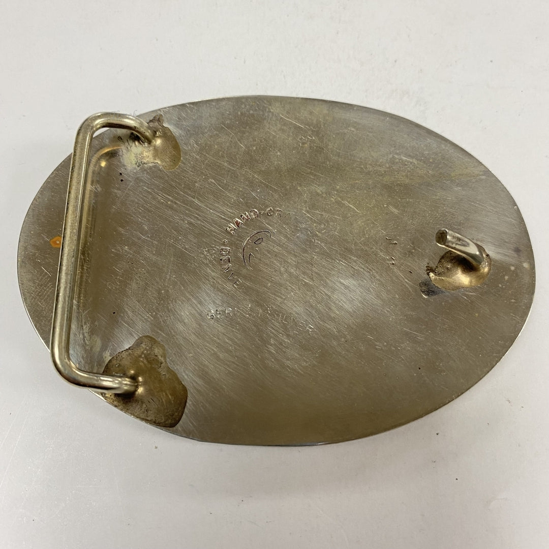 m193 Vintage German Silver Hand Crafted Western Style Belt Buckle
