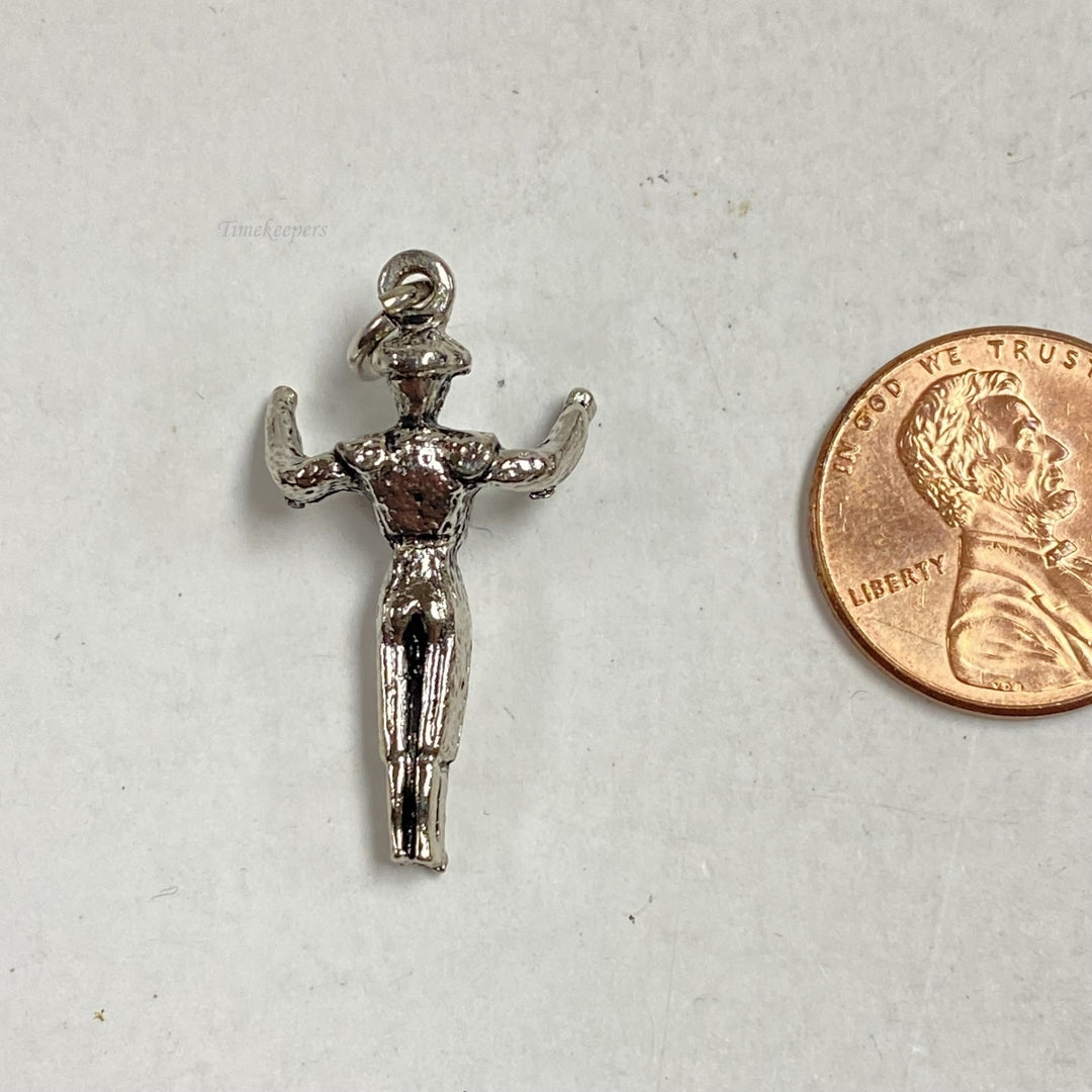m246 Vintage Silver Tone Toreador Figure Charm Pendant