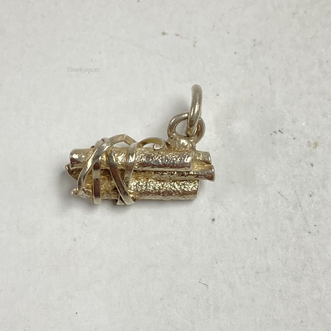 m247 Vintage Silver Tone Stack of Wood Branches Charm Pendant