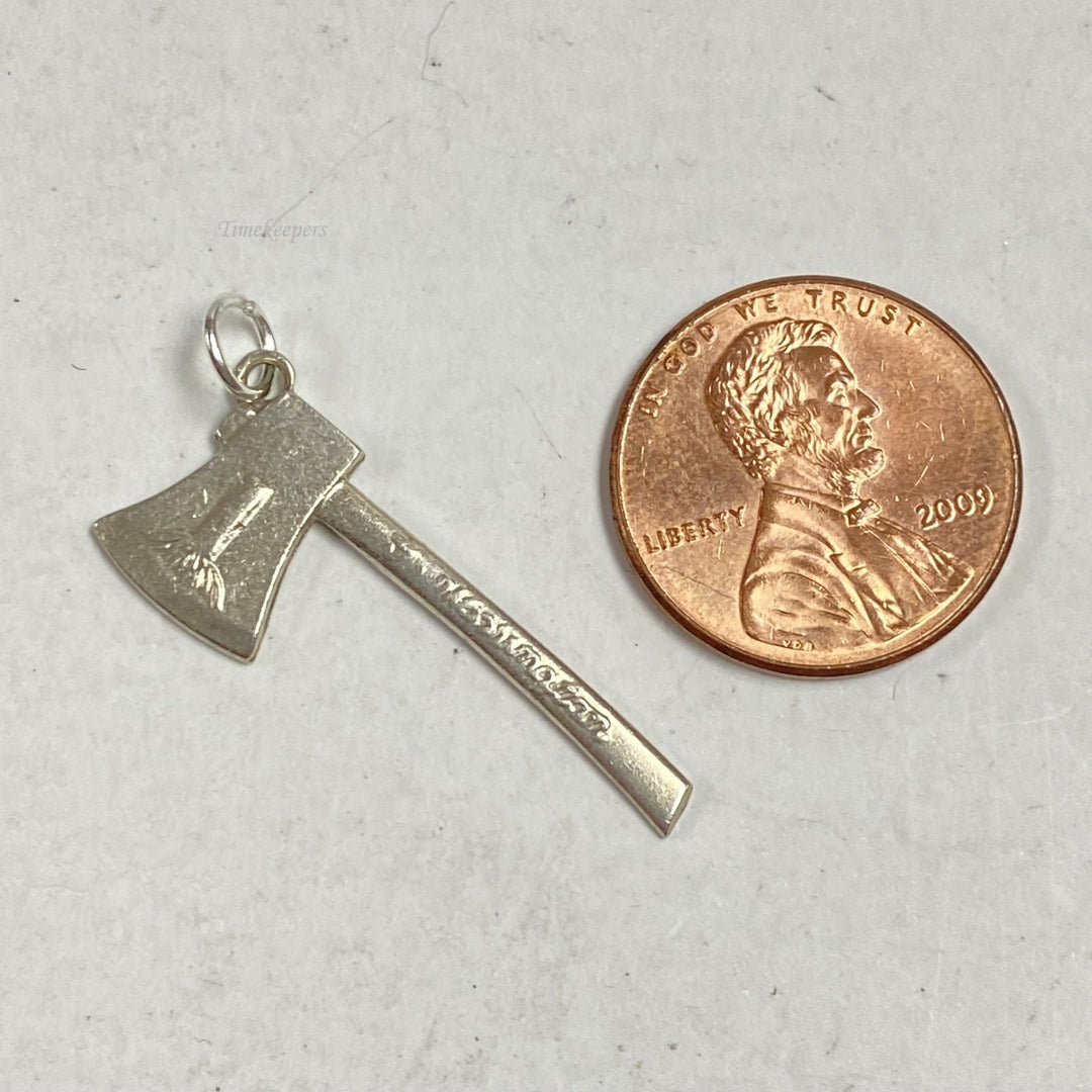 m282 Vintage Sterling Silver Hatchet Charm Pendant