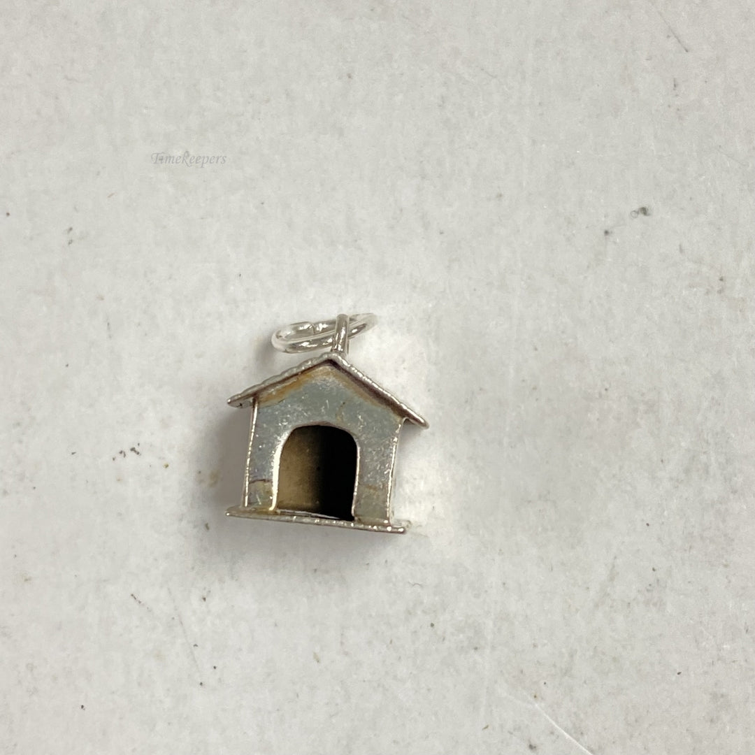 m283 Vintage Sterling Silver Dog House Charm Pendant