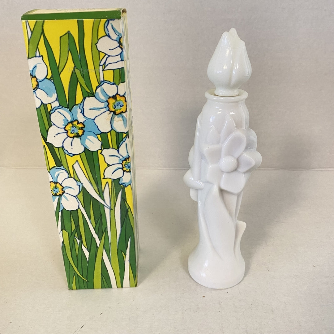 m321 Vintage Avon Floral Bud-Vase Lemon Velvet Bath Foam Ceramic Collectible