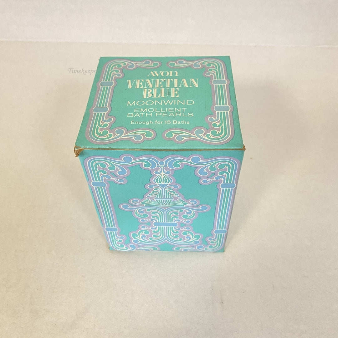 m326 Vintage Avon Collectible Venetian Blue Moonwind Emollient Bath Pearls