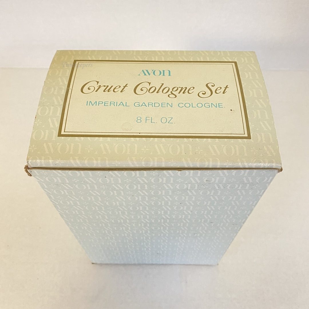 m329 Vintage Avon Collectible Gruet Cologne Set Imperial Garden Empty Crystal Bottle Plate