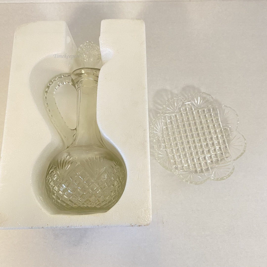 m329 Vintage Avon Collectible Gruet Cologne Set Imperial Garden Empty Crystal Bottle Plate