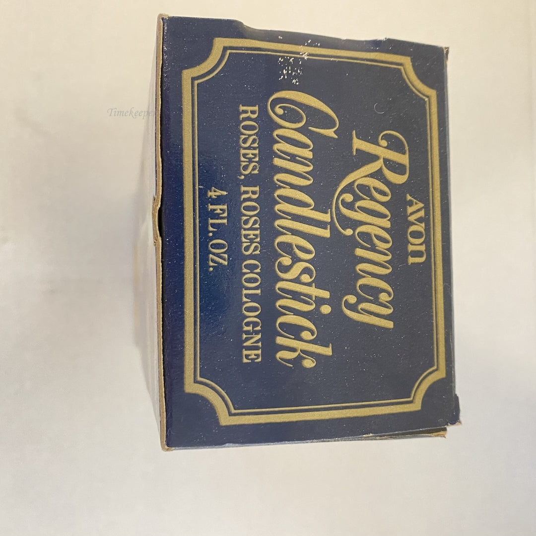 m331 Vintage Avon Collectible Regency Crystal Candlestick Roses Cologne