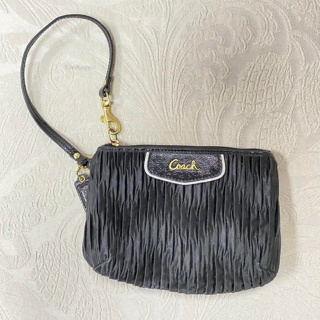 m354 Coach Ashley Gathered Satin Satchel Carryall Bag F20050 & Matching Wristlet