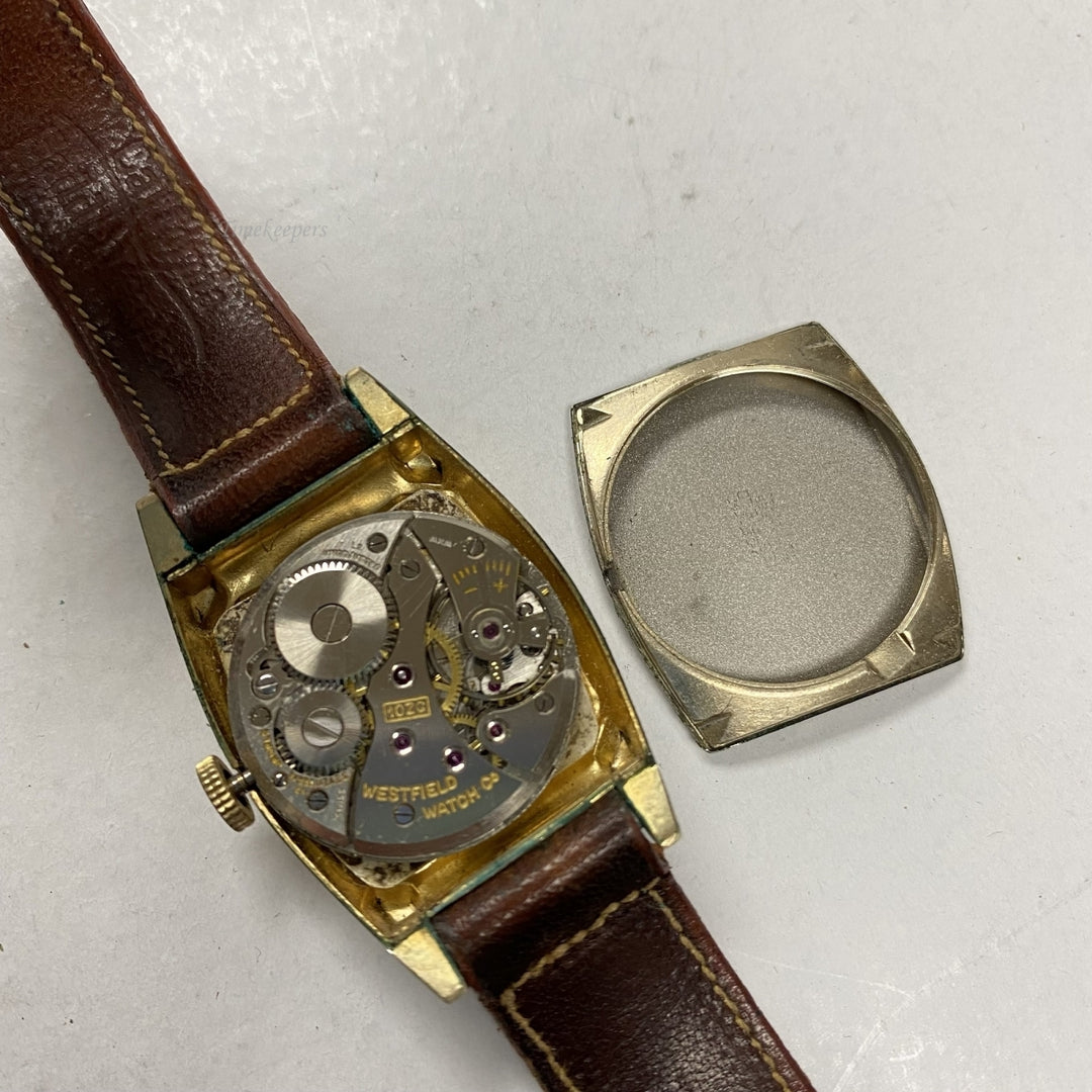 m385 Vintage Westfield Gold Silver Tone 17J Men's Wrist Watch in Original Box