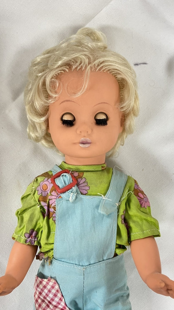 m414 Vintage Soviet USSR Toy Russian Doll Hard Plastic Motion Body Eyes 1970's